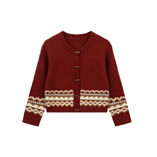 批发官图 冬装一整套圣诞穿搭小香风千金绝美减龄费尔岛毛衣裙子<b class='q'>套装</b>