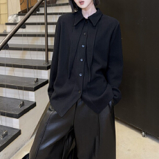 批发官图 韩系小众减龄秋冬穿搭套<b class='q'>装</b>2026收腰显瘦长袖磨毛衬衫阔腿<b class='q'>裤</b>