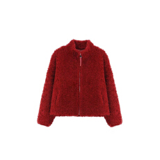 批发官图 2026秋冬新款保暖立领毛毛外套高腰假两件屁帘微喇裤两件套