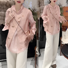 批发官图 韩版小马刺绣马甲慵懒衬衫2026春秋款宽松显瘦休闲百搭套装