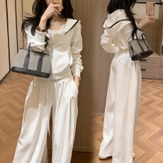 批发官图 极简风卫衣外套阔腿裤两件套2026春秋款休闲松弛感穿搭套装