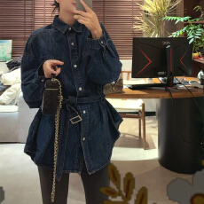 批发官图 复古polo领长袖<b class='q'>牛仔</b><b class='q'>衬衫</b>2026春秋新款韩系chic气质收腰外套