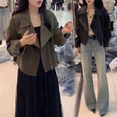 批发官图 美式复古<b class='q'>皮衣</b>外套2026新款小个子时尚百搭显瘦甜辣夹克上衣