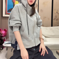 批发官图 短款<b class='q'>拉链</b>开衫<b class='q'>卫衣</b>2026新款爆款春秋薄款小个子韩版连帽外套