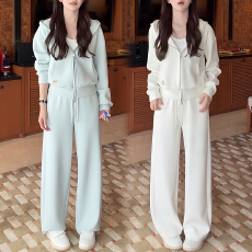 批发官图 2026春秋新款高级时尚<b class='q'>休闲</b><b class='q'>运动服</b>套装连帽卫衣阔腿裤两件套