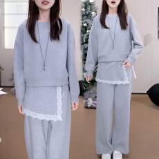 批发官图 高级感时尚圆领宽松卫衣2026春秋款<b class='q'>韩</b>系宽松显瘦阔腿裤套装
