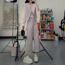 批发官图 高级感时尚纯色减龄气质爆款休闲三件套<b class='q'>打底</b>衫马甲搭配裤子