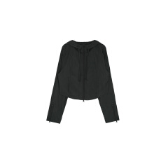 批发官图 极简风气质<b class='q'>百搭</b>连帽抽绳长袖上衣春秋新款显瘦时尚开衫外套