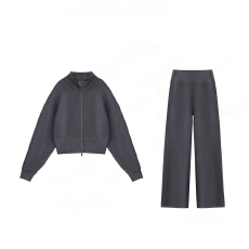 批发官图 2026春秋款慵懒风短外套立领拉链开衫<b class='q'>卫衣</b>高腰运动卫裤套装