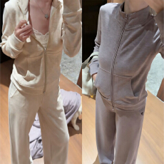 批发官图 韩系独特超好看一整套百搭立领运动休闲<b class='q'>卫衣</b>外套高腰休闲裤