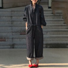 批发官图 2026春秋季新款时尚百搭洋气宽松慵懒风气质系单排扣<b class='q'>连体</b><b class='q'>裤</b>
