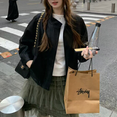 批发官图 高级感<b class='q'>皮衣</b>网纱半身裙两件套2026春秋新款显瘦气质时尚套装