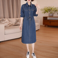 批发官图 气质时尚款<b class='q'>长袖</b>牛仔连衣裙春秋<b class='q'>衬衫</b>领休闲裙子2026新款女装