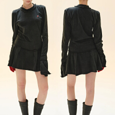 批发官图 复古潮流街头做旧长袖连衣裙2026春秋季新款时尚舒适裙子ins