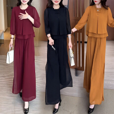 批发官图 春秋季假两件上衣休闲裤套装2026新款高级感轻奢裤子两件套