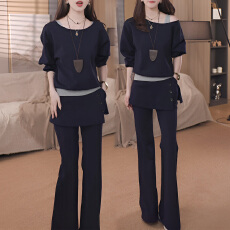 批发官图 高级感巨好看的一整套女2026春秋新款卫衣屁帘微喇裤三件套