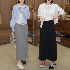 批发官图 工装风衬衫外套春秋2026新款设计感小众衬衣<b class='q'>修身</b>半身裙套装