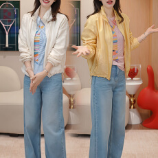 批发官图 2026春秋上新韩系风格纯色侧边<b class='q'>蕾丝</b>设计感修身显瘦好看外套