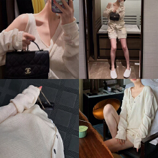 批发官图 2026夏季慵懒感<b class='q'>长袖</b><b class='q'>开衫</b>单排扣宽松独特设计背心短裤三件套