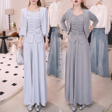 批发官图 2026春秋新款轻熟法式慵懒气质时尚背心+<b class='q'>开衫</b>+阔腿裤三件套