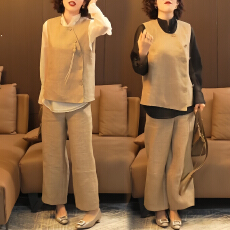 批发官图 轻熟风爆款时尚洋气减龄<b class='q'>气质</b>上衣显瘦马甲搭配休闲<b class='q'>裤</b>子套<b class='q'>装</b>
