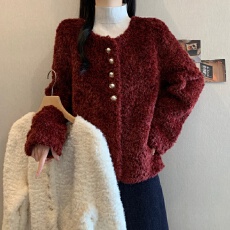 批发*实拍*大码女<b class='q'>秋</b>冬新款宽松显瘦百搭气质皮草毛毛开衫高级感外套女