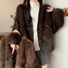 批发*实拍*大码女<b class='q'>秋</b>冬新款宽松显瘦百搭气质皮草毛毛开衫高级感外套女