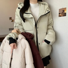 批发*实拍*<b class='q'>大码</b>女冬季新款加厚保暖连帽棉服宽松显瘦气质棉衣棉袄外套
