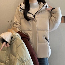 批发*实拍*<b class='q'>大码</b>女冬季新款加厚保暖连帽棉服宽松显瘦气质棉衣棉袄外套