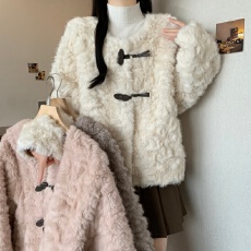 批发*实拍*大码女秋冬新款宽松显瘦百搭气质皮草毛毛开衫高级感外套女