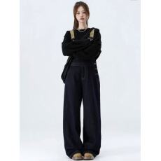 批发深蓝色牛仔背带裤女206春节新款宽松显瘦减龄百搭工装<b class='q'>阔</b><b class='q'>腿</b><b class='q'>连体裤</b>