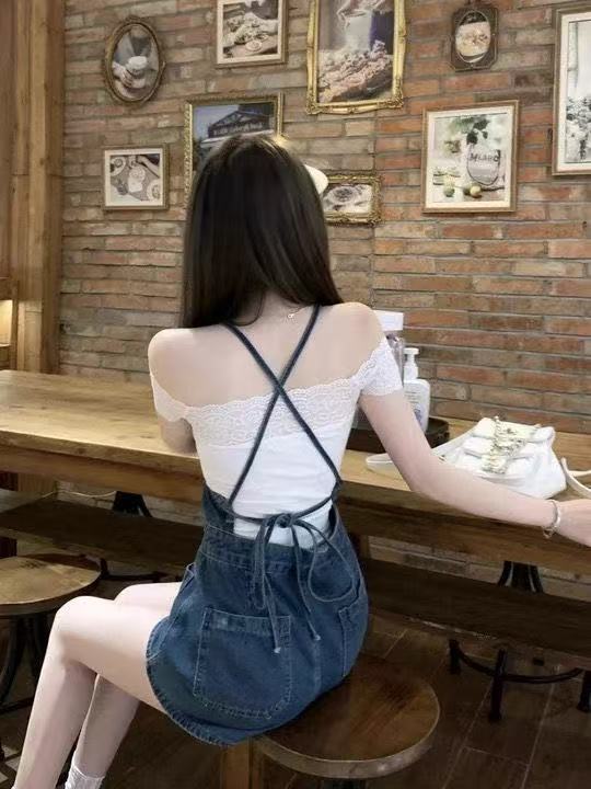활력 연령 감소 스트랩 데님 멜빵 반바지 여성 2026 여름 새로운 루즈핏 슬림해 보이는 한국 스타일 올인원 핫 바지