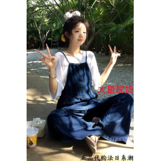 批发代购sly春夏季<b class='q'>新款</b>休闲牛仔背带裤女宽松阔腿裤复古炸街<b class='q'>连体裤</b>潮