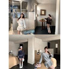 批发美式辣妹运动套<b class='q'>装</b>复古字母斜肩长袖卫衣女秋季半身裙百褶裙两件套