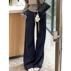 批发美式复古休闲运动卫裤女秋冬2025新款加绒加厚百搭裤子