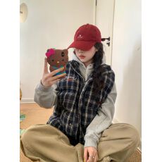 批发冬装新款宽松<b class='q'>男</b>女同款日常百搭厚款格子棉服<b class='q'>马甲</b>