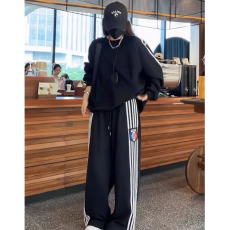 批发欧货大码秋季时尚运动服两件套宽松显瘦<b class='q'>休闲</b>卫衣<b class='q'>套装</b>女胖mm300斤