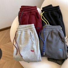 批发(华棉复合奥粒绒400克)小狗刺绣加绒卫裤新款百搭宽松<b class='q'>哈伦</b><b class='q'>运动裤</b>