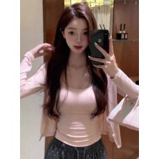 批发【官图 260克随心裁<b class='q'>莫代尔</b>1*1】甜妹吊带背心长袖<b class='q'>开衫</b>女两件套