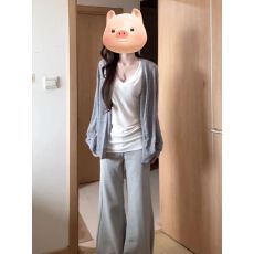 批发【官图 莱雅1*1罗纹】慵懒风防晒<b class='q'>长袖</b>开衫<b class='q'>外套</b>女装宽松外搭上衣