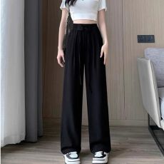 批发原版做工】阔腿裤女<b class='q'>夏</b>季薄款休闲裤子直筒高腰<b class='q'>夏</b>高级感垂感西装裤