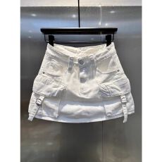 批发欧货高腰休闲水洗短裙女2026春<b class='q'>夏</b>新款个性洋气显瘦百搭工装半身裙