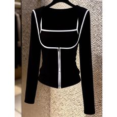 批发欧式时尚洋气穿搭<b class='q'>黑色</b>吊带+<b class='q'>黑色</b><b class='q'>开衫</b>女酷飒风修身显瘦两件套春季