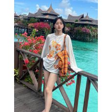 批发广州面料原版天丝】美式复古薄款防晒t恤女新款白色<b class='q'>宽松</b>罩衫<b class='q'>上衣</b>