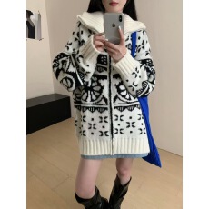 批发立体装饰秋季时尚气质百搭显瘦长袖上衣女款宽松洋气韩版<b class='q'>毛衣外套</b>
