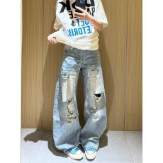 批发美式复古辣妹<b class='q'>牛仔裤</b><b class='q'>女</b>小众宽松显瘦<b class='q'>直筒</b>阔腿拖地裤