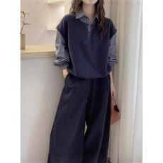 批发原版品质】早秋新款女装时尚气质百搭显瘦<b class='q'>长袖</b>衬衫假两件条纹