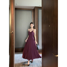 批发实价实拍   带胸垫吊带重工大摆<b class='q'>连衣裙</b>长裙针织收腰系带款