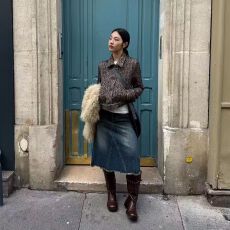 批发<b class='q'>冬</b>款竹节面料靴裙牛仔中裙