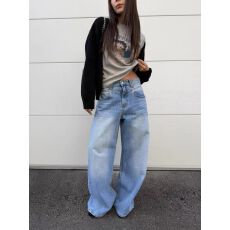 批发春夏新款韩国<b class='q'>原</b><b class='q'>单</b>简约阔腿牛仔裤